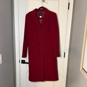J. Crew Classic Wool cashmere blend Red Trench Coat